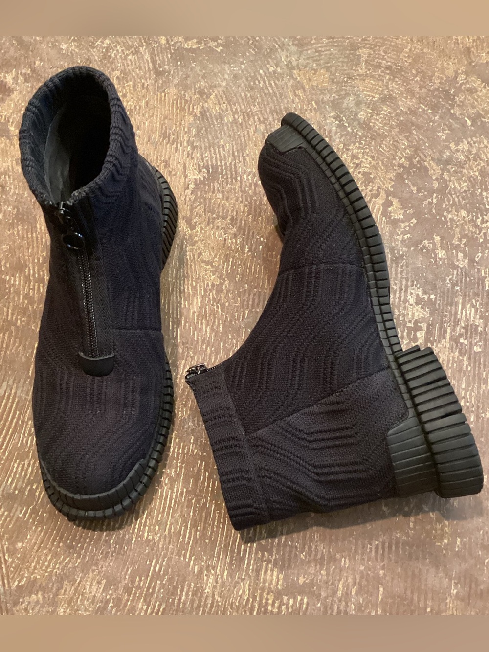Camper Pix TENCEL Black Knit Zip Ankle Boots Women’s EU 40 US 10